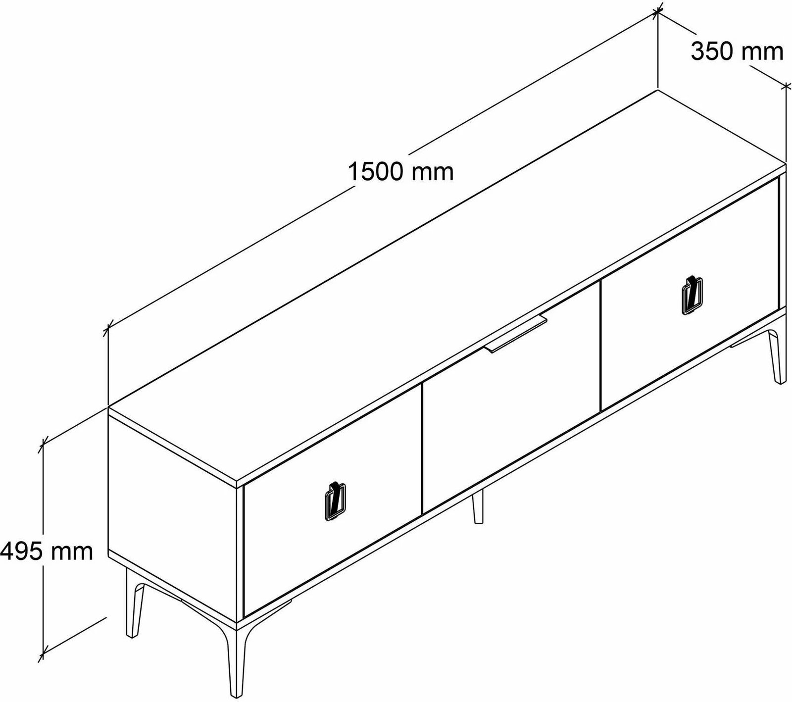 Komodë TV Skye Decor, ngjyrë lisi safir, 3503 Neva