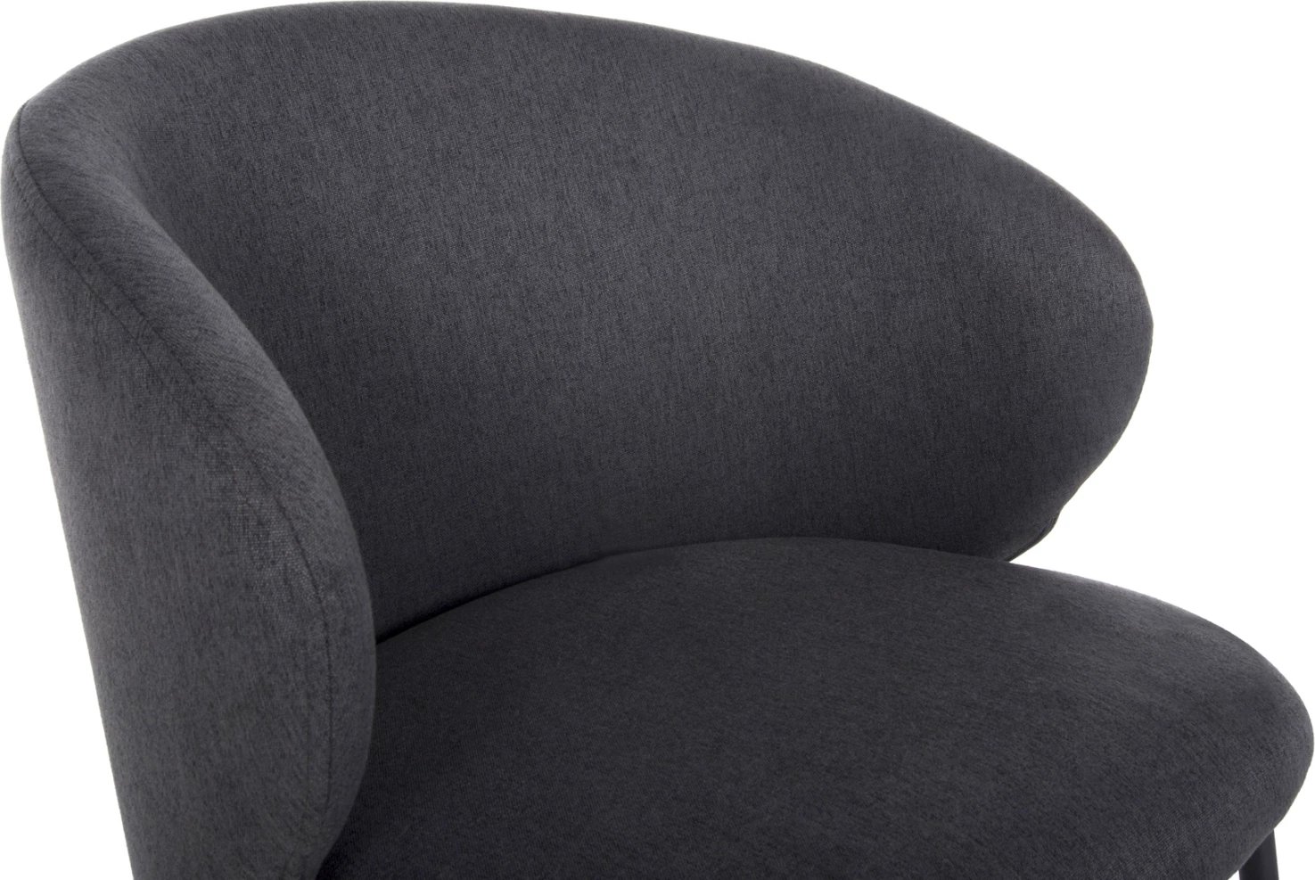 Karrige ngrënieje ISIAH FH9615.01, pëlhurë gri, këmbë metalike të zeza, 56x56x76H cm., set prej 2 copë