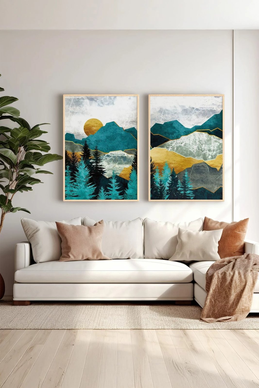 Pikturë dekorative me kornizë (2 copë), Wallity, Ersy2Lımodel25-Ahsap