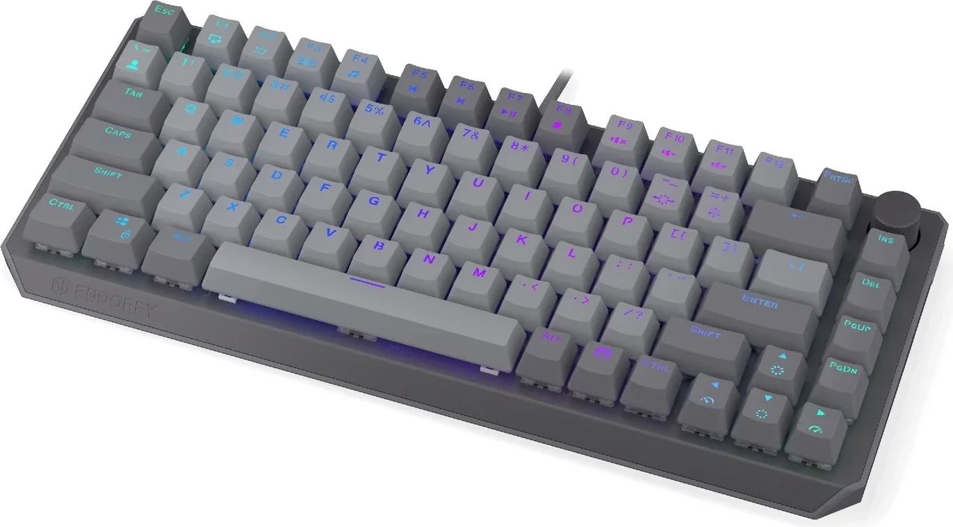 Tastierë mekanike Endorfy Thock V2 75%, RGB, Hot-Swap, gri