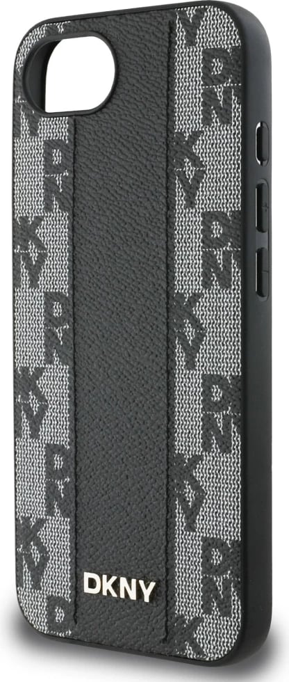 Mbështjellës DKNY për iPhone 16e, lëkurë ekologjike, MagSafe, i zi