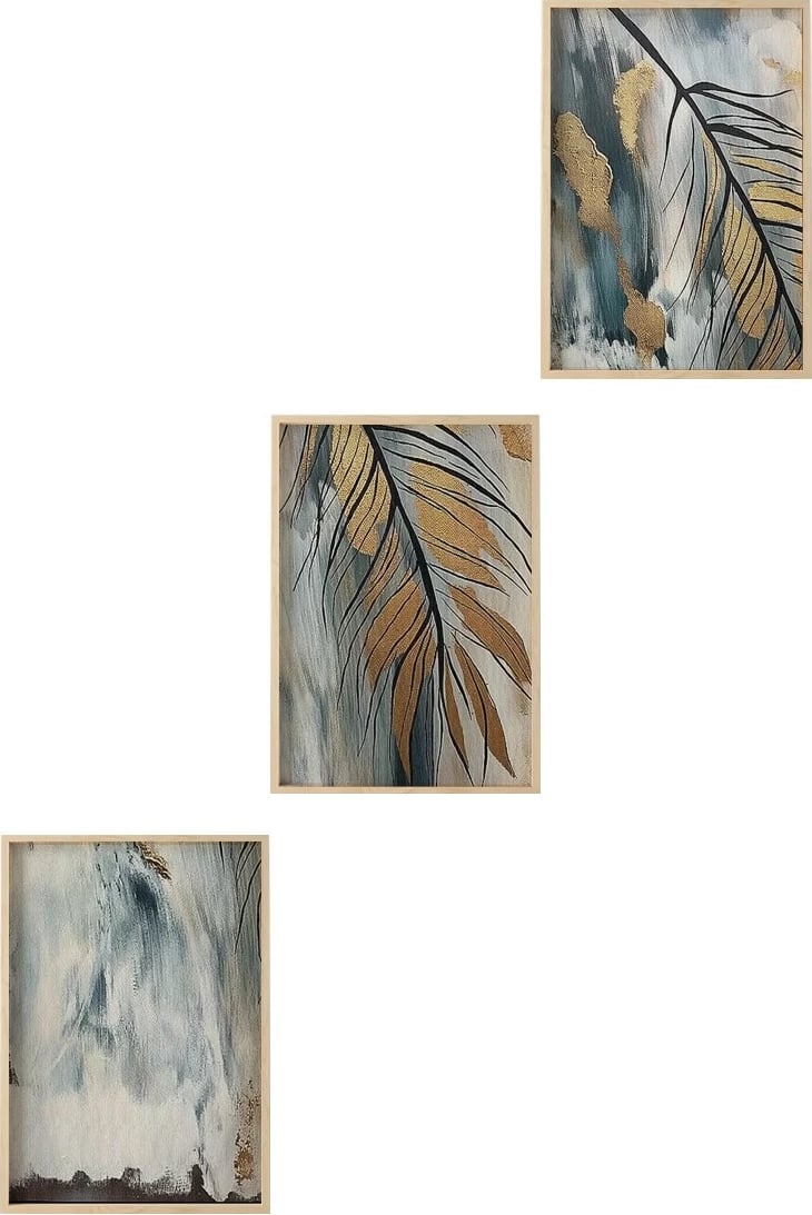 Pikturë dekorative me kornizë MDF (3 copë), Wallity, Huhu477, 20x30cm