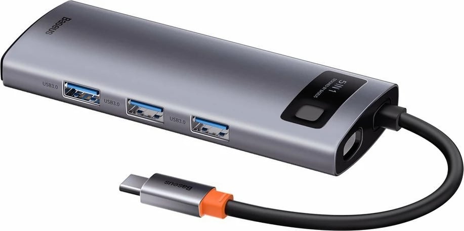 HUB Baseus Metal Gleam Series 5-in-1, CAHUB-CX0G, 100W PD, HDMI 4K, 3x USB 3.2, Gri