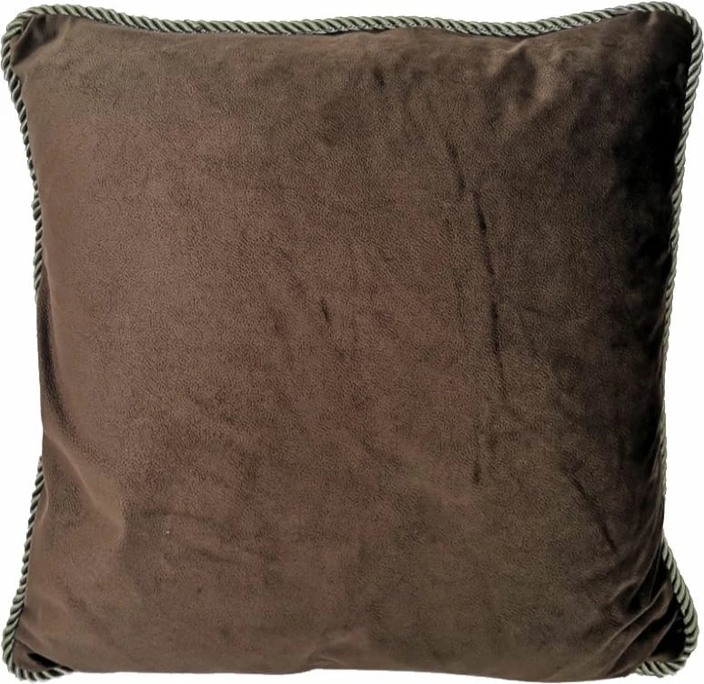 Jastëk dekorativ Solid, kadife, ngjyrë kafe, 50x50cm