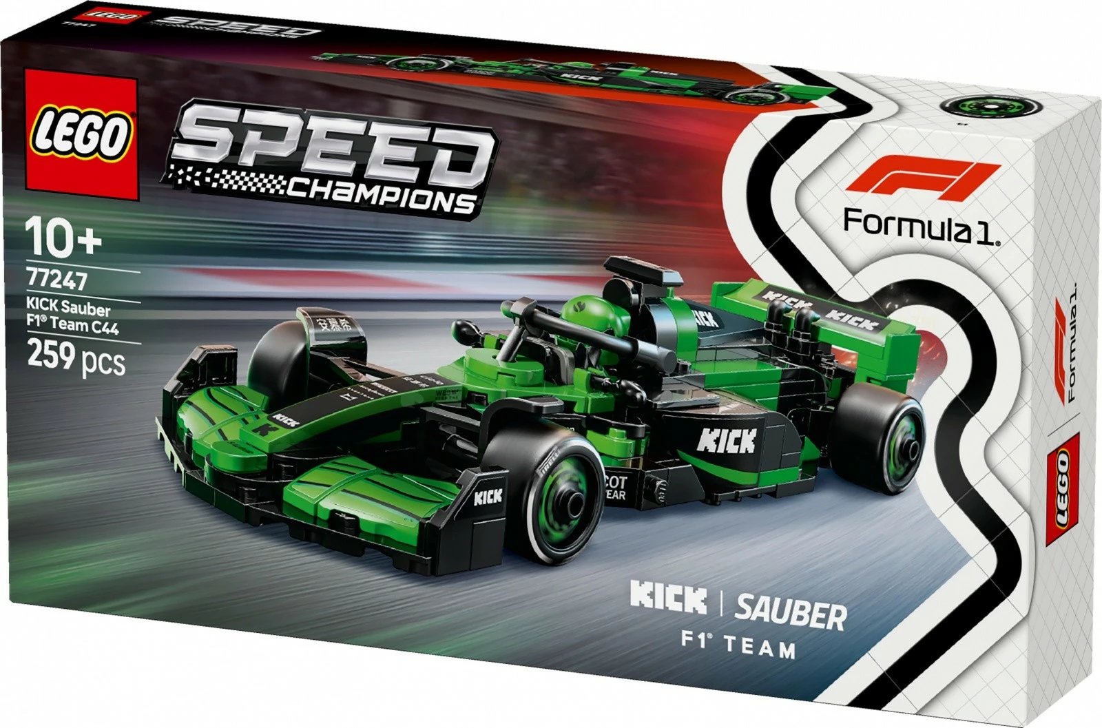 Set LEGO Speed Champions KICK Sauber F1 Team C44, 259 pjesë, Jeshile