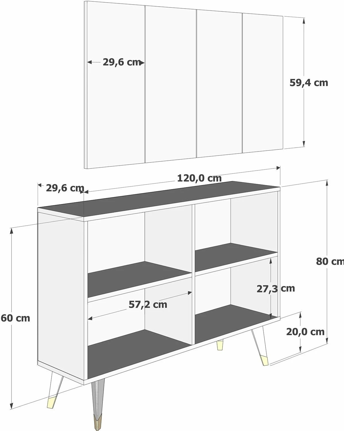 Konsol Skye Decor, anthracite, e zezë, ari, 8184KM-32