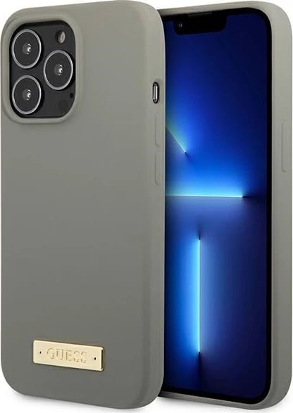 Mbështjellës Guess GUHMP13XSPLG për iPhone 13 Pro Max 6.7", silikon, MagSafe, Gri