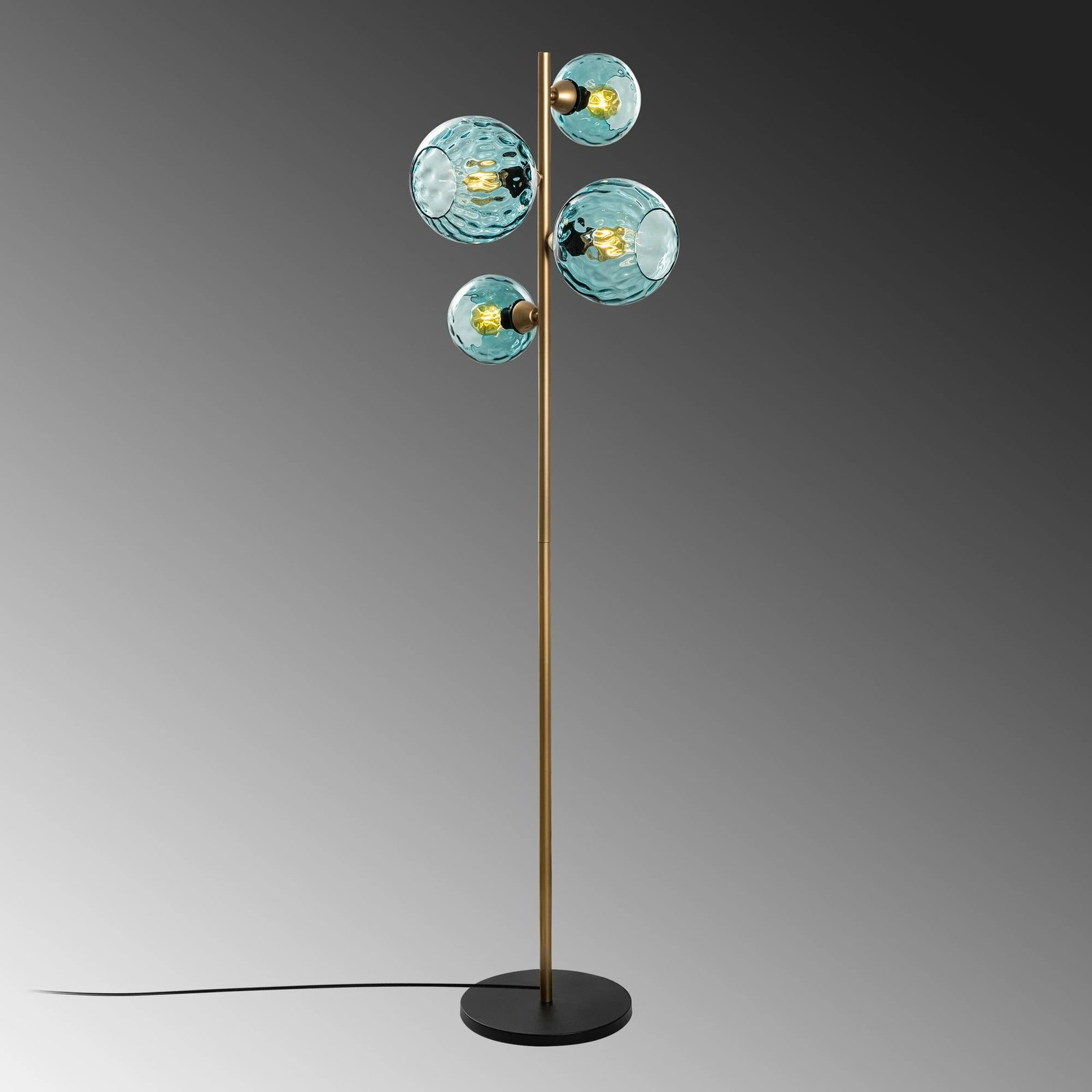 Llambë dyshemeje Opviq, Benek - blu dhe ari, 35x35x165 cm