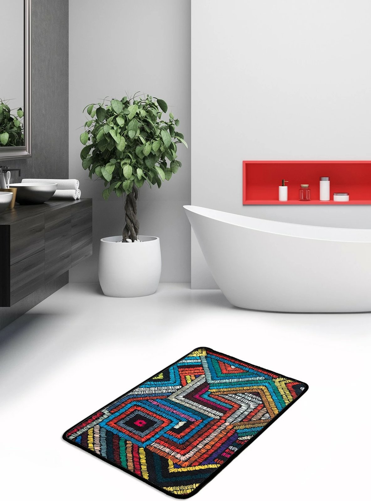 Tapet për banjo Mijölnir, Maglie Djt, shumëngjyrësh, 40x60cm