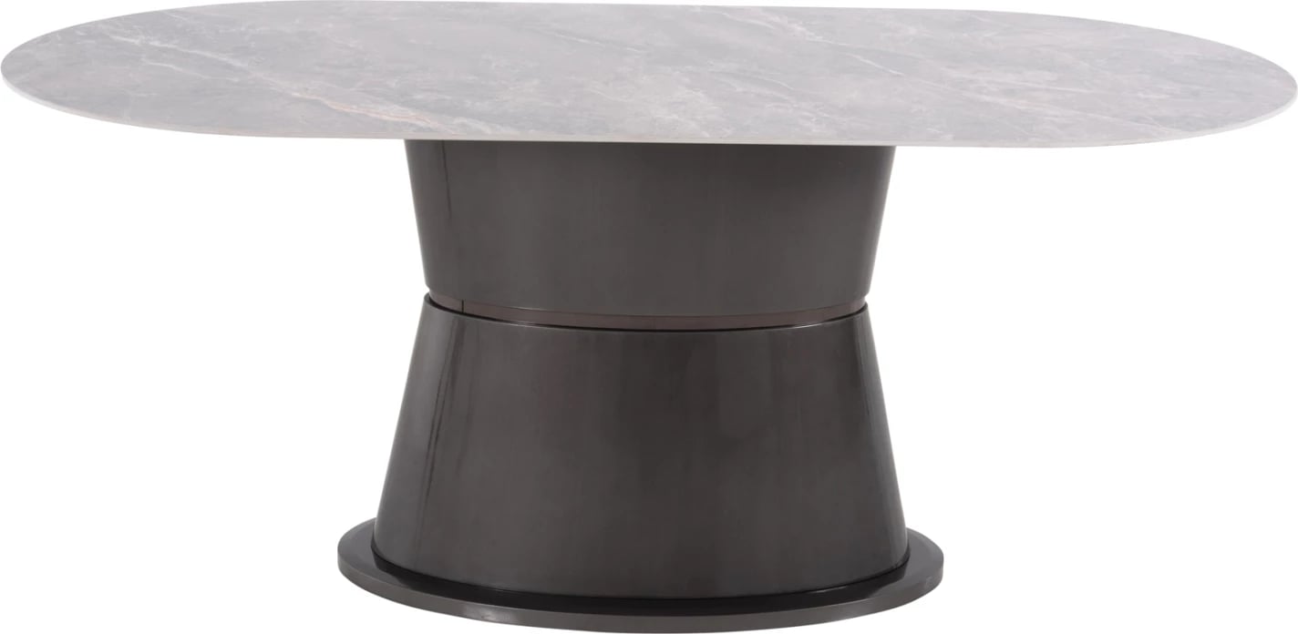 Tavolinë ngrënieje BENT FH9773.01, qeramike, ngjyrë mermeri gri, bazë MDF ngjyrë antracit, 180x90x76 cm