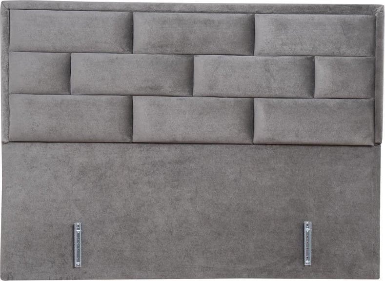 Krevat Brick me hapësirë për depo, kadife gri 07-450, 215x165x121cm (për dyshek 160x200cm)