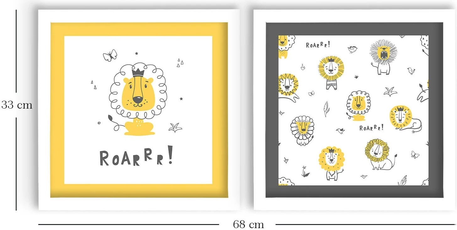 Pikturë dekorative me kornizë MDF (2 copë), Wallity, 2P3333BCT-006