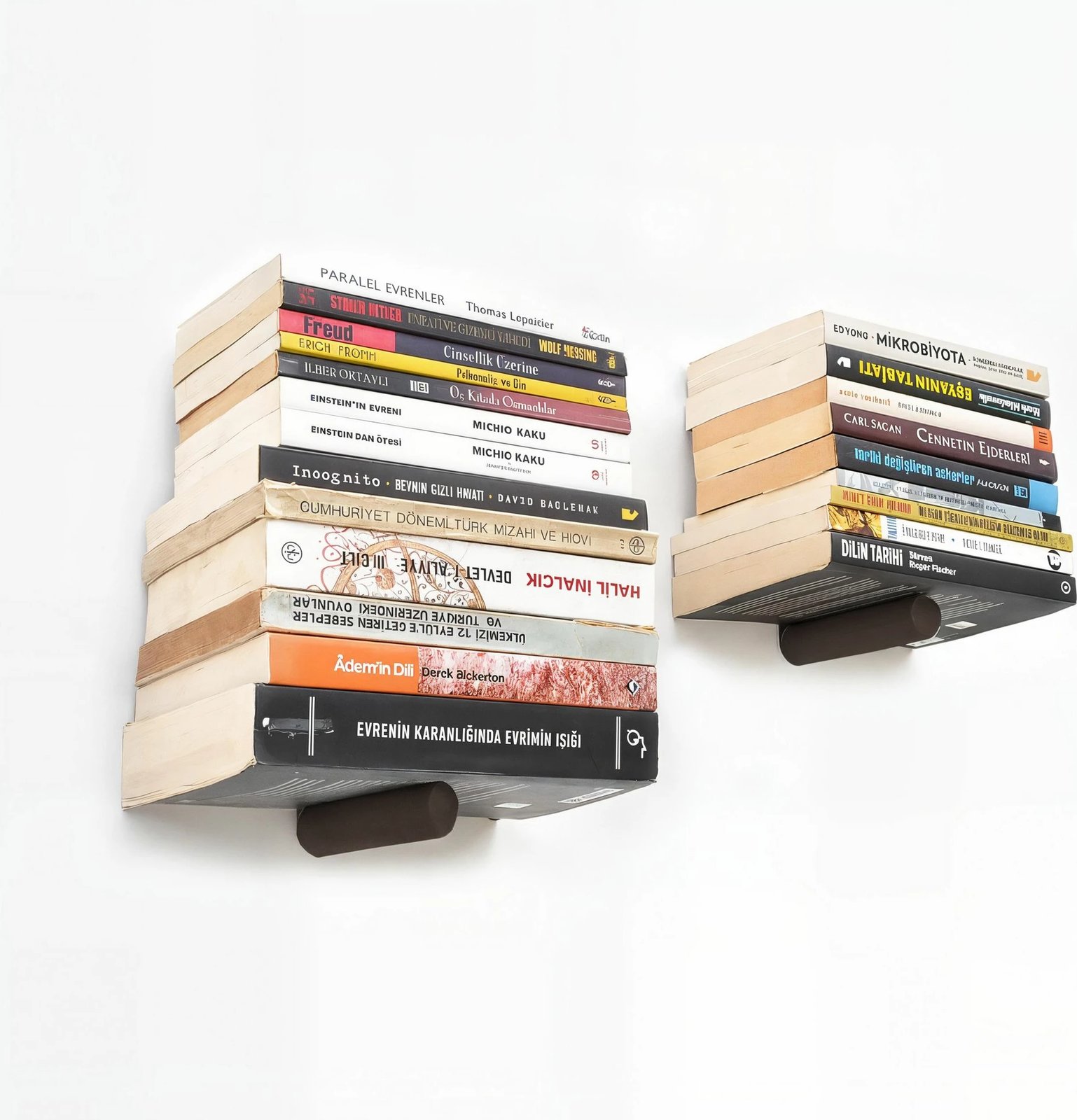 Raft dekorativ metalik për mur, ngjyrë kafe dhe e zezë, Hanah Home, Wr042, 2 copë