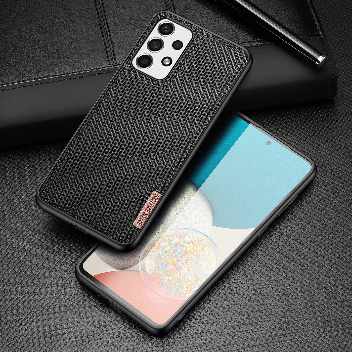 Mbështjellës Dux Ducis Fino për Samsung Galaxy A73, najlon, i zi