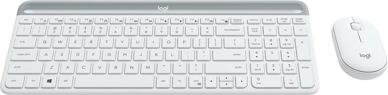 Kombo maus dhe tastierë Logitech MK470 Slim, Full-size (100%), Wireless, RF Wireless, QWERTZ, Bardhë