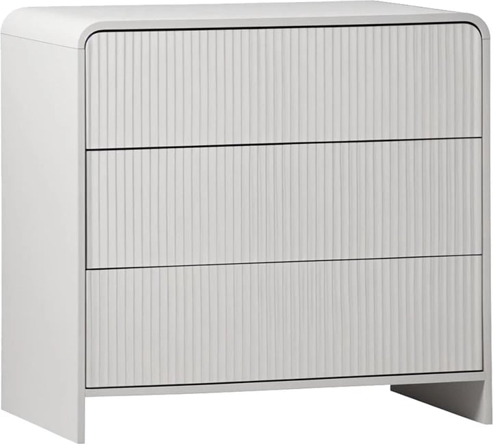 Komodë Zeplen, MDF, ngjyrë e bardhë, 80x40x75cm