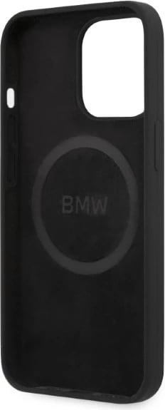 Mbështjellës BMW Silicone Signature Logo MagSafe për iPhone 13 / 13 Pro, i zi