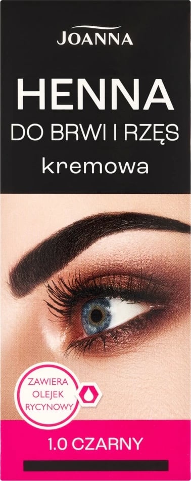 Henë për vetulla dhe qerpikë Joanna krem 1.0 Black për femra, 15ml