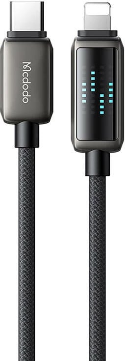 Kabllo Mcdodo CA-2630 USB-C në Lightning, 1.2m, 36W, ekran LED, e zezë