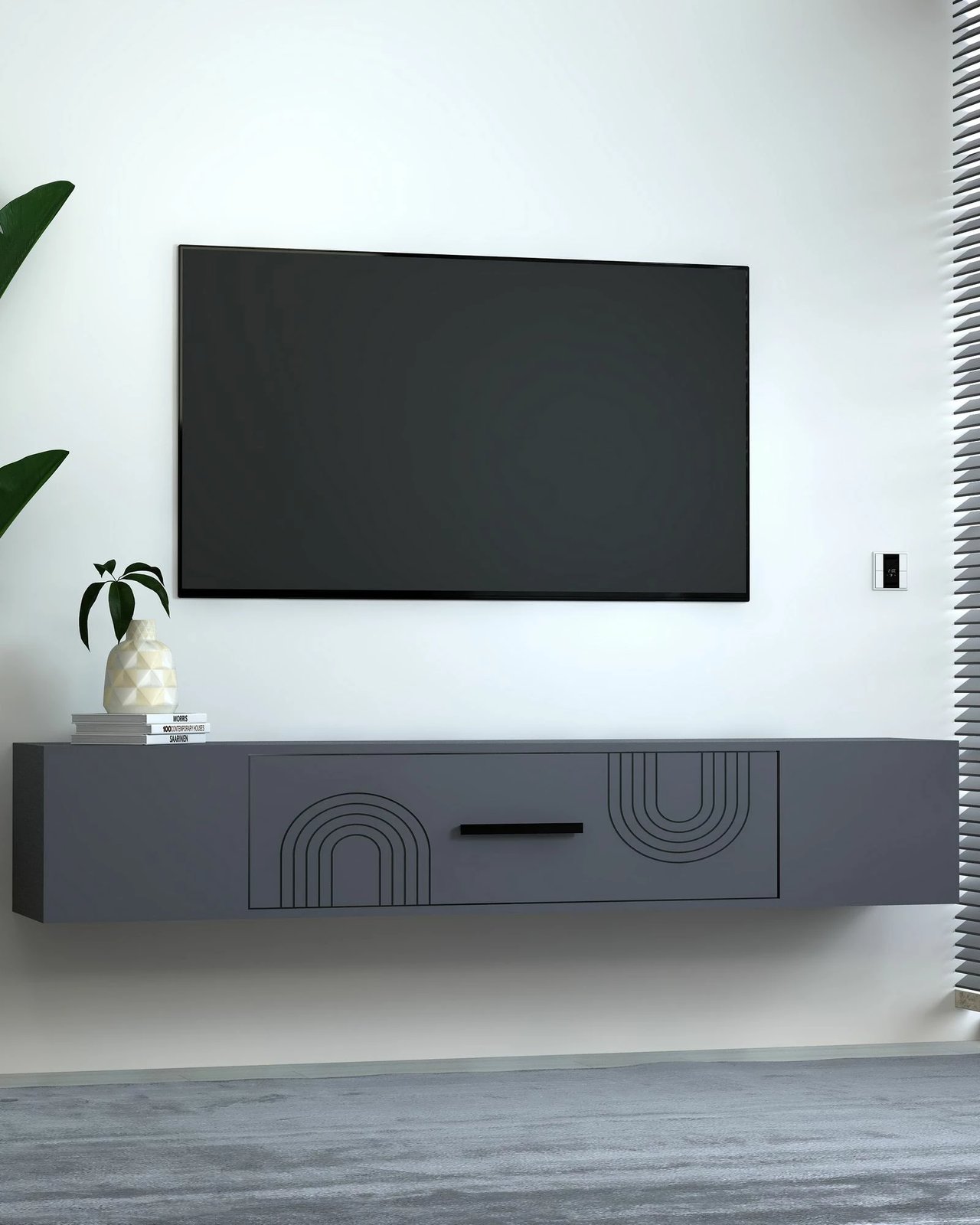Komodë TV Skye Decor, anthracite, Kodaks L2