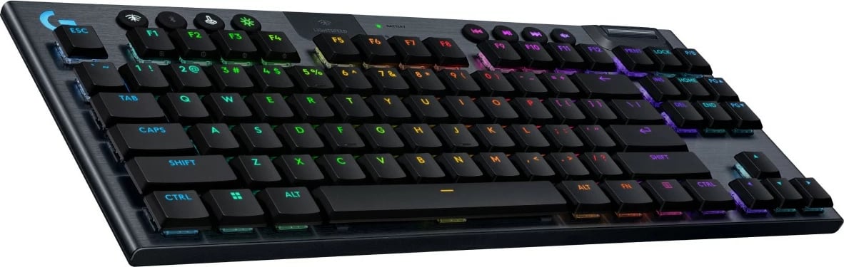 Tastierë gaming Logitech G915 X LIGHTSPEED TKL, mekanike, USB + RF Wireless + Bluetooth, LED, e zezë
