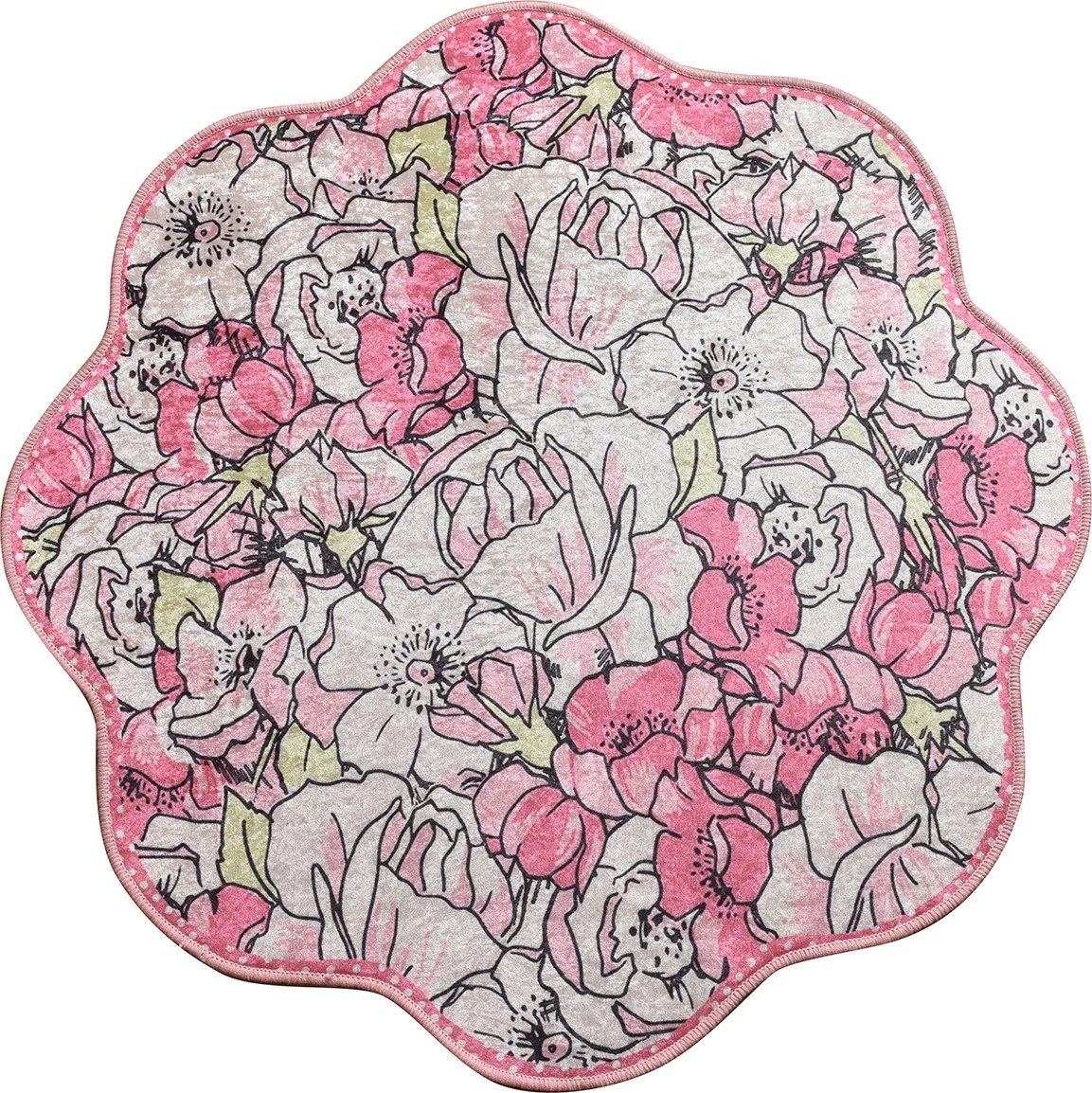 Tapet për banjo Mijölnir, formë roze, 100 cm, ngjyrë rozë