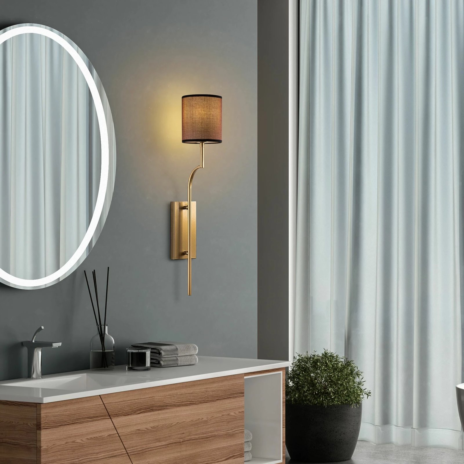 Llambë muri Opviq, Lumora - 15338, ngjyrë ari dhe kafe