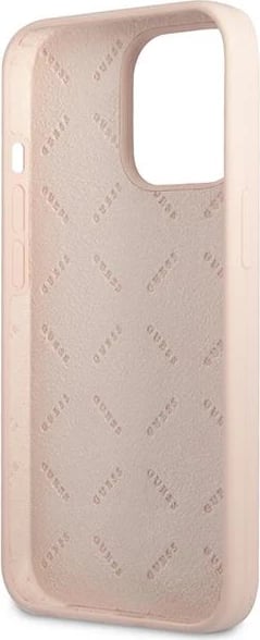 Mbështjellës Guess GUHCP13XSLTGP për iPhone 13 Pro Max 6.7", silikon, rozë