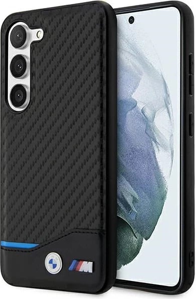Mbështjellës BMW Leather Carbon për Samsung Galaxy S23+, i zi Mbështjellës BMW Leather Carbon për Samsung Galaxy S23+, i zi