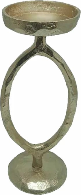 Mbajtëse qirinjsh BODI 34, alumin, ngjyrë ari antik, 14x14x34 cm