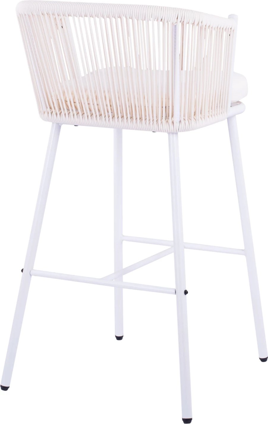 Karrige për bar me kornizë metalike dhe litar, e bardhë, FH5714.03, 46x54x101 cm