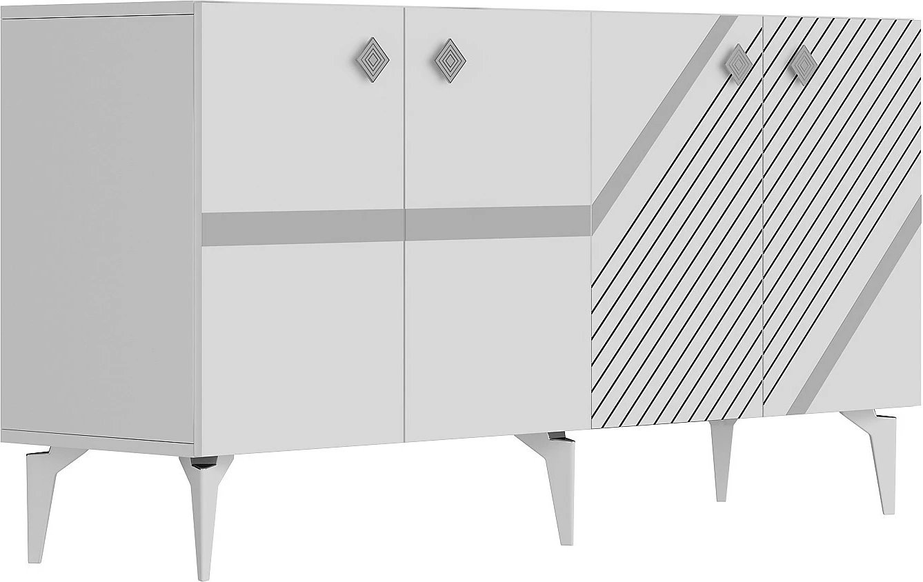 Konsolë Hanah Home, Iris, e bardhë, argjend