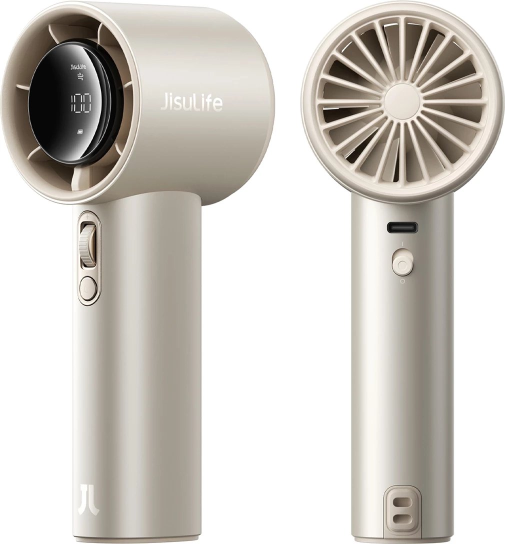 Ventilator dore Jisulife Pro1 S FA53PRO, 5000 mAh, USB-C, me ekran, Kafe e çelët