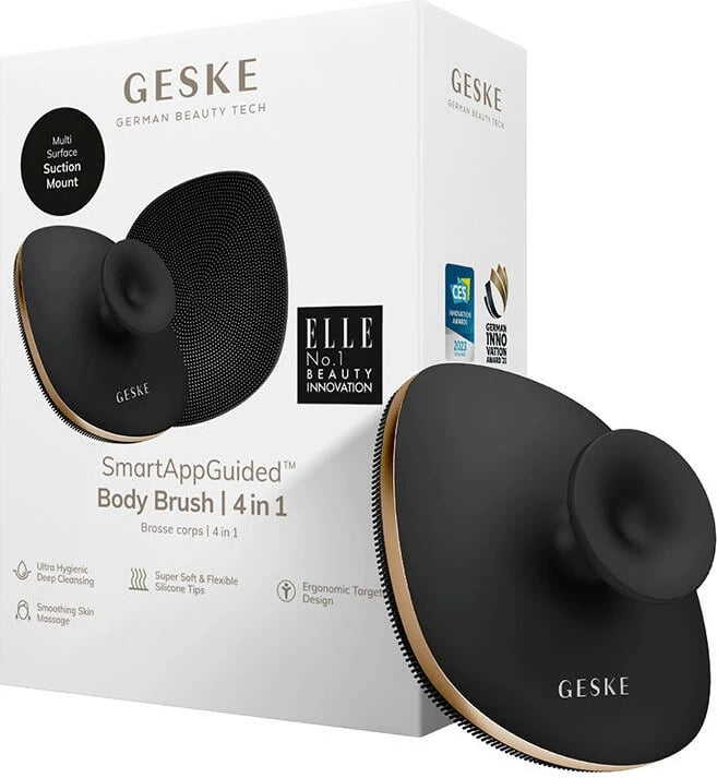 Brushë trupi Geske 4-në-1, silikoni, gri