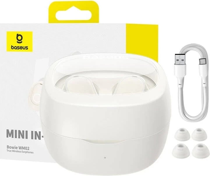 Kufje Baseus Bowie WM02 pa tela, True Wireless, me kuti karikimi, të bardha