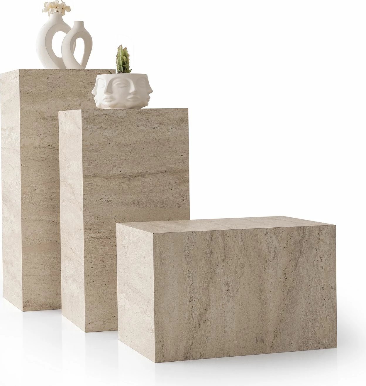 Set mbajtësesh për lule, ngjyrë travertin, Skye Decor, 3 copë, 9540 Set mbajtësesh për lule, ngjyrë travertin, Skye Decor, 3 copë, 9540
