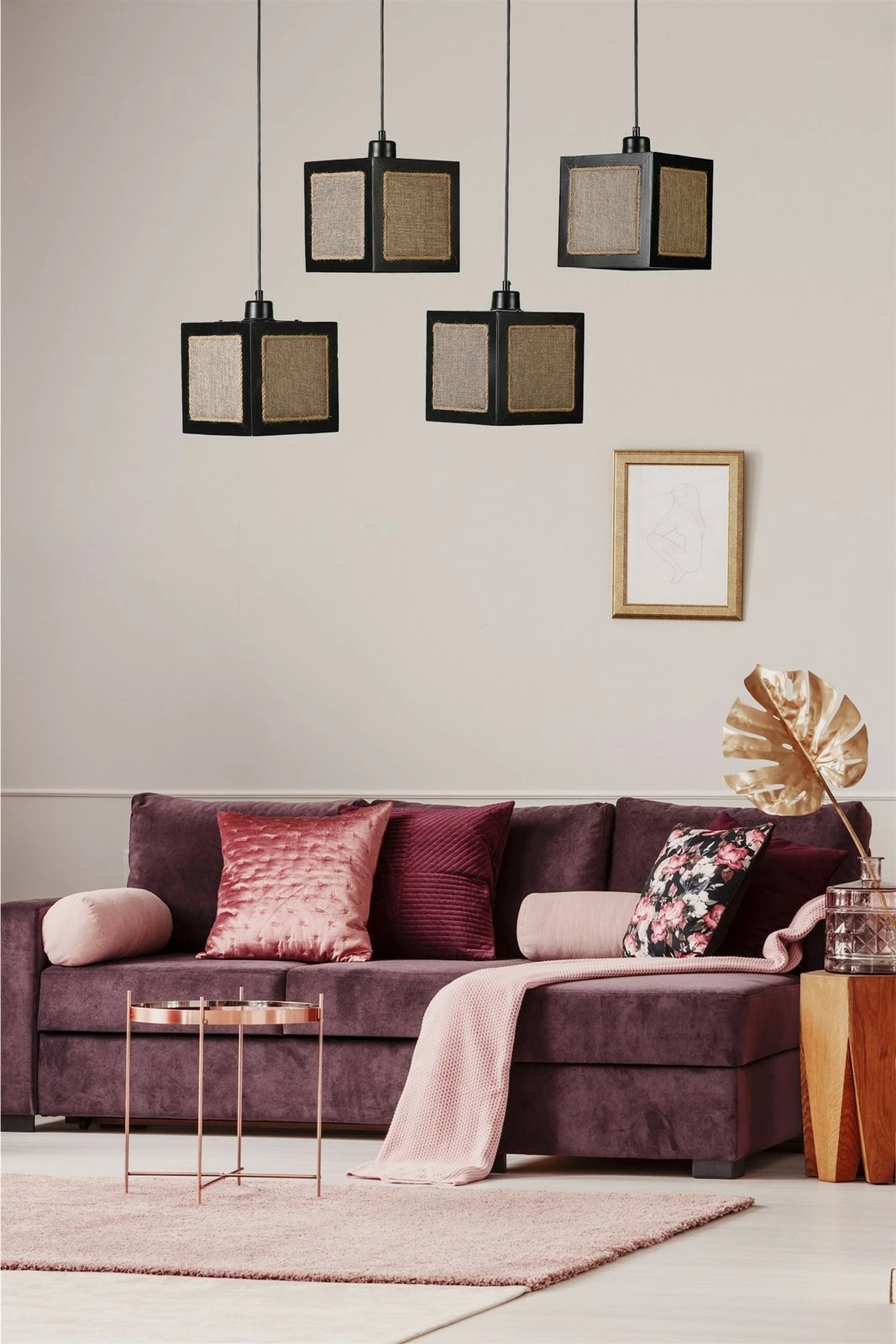 Kandil tavani Opviq, 8703-6, ngjyrë e zezë dhe ratan