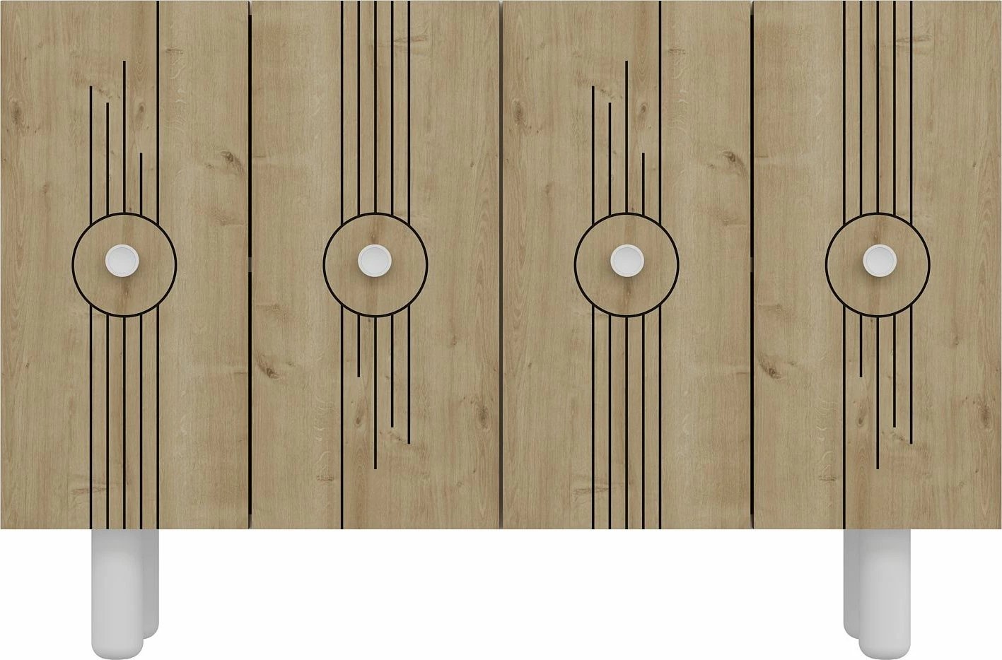 Konsol Skye Decor, Fraud Bohem KM120, e bardhë, lisi sapphire