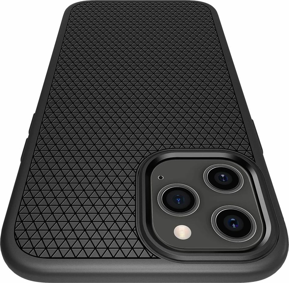 Mbështjellës Spigen Liquid Air për iPhone 12 / iPhone 12 Pro, Mat Zi