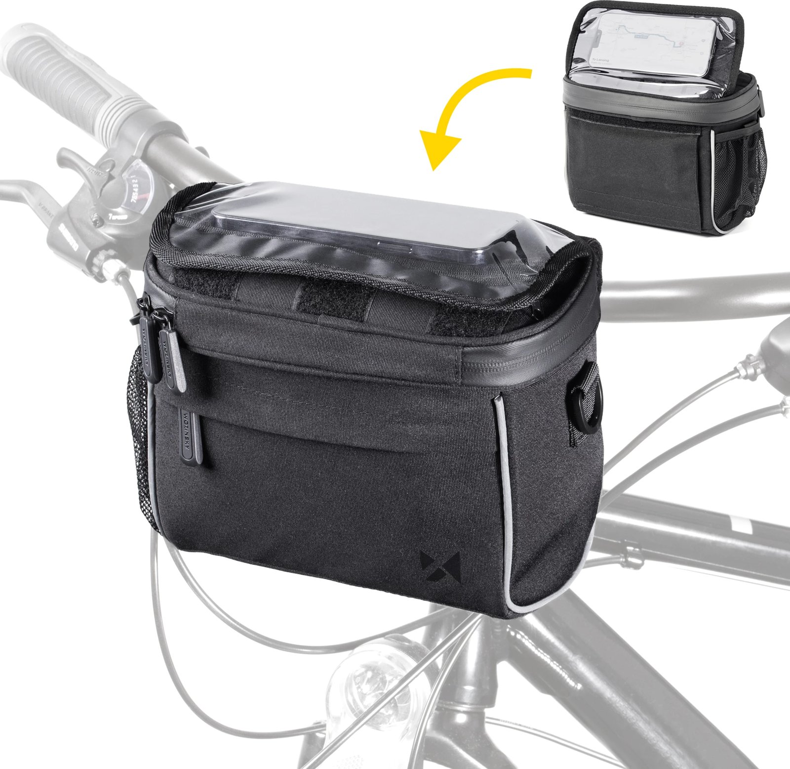 Çantë timoni/shpatulle për biçikletë Wozinsky WBHBB-01, 4L, e zezë
