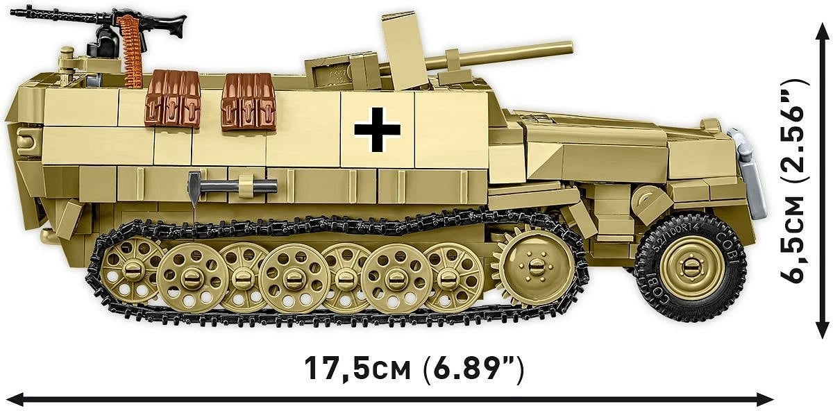 Set blloqesh Cobi Klocki Half-Track Sd.Kfz.251, 500 pjesë, me figurina, bezhë
