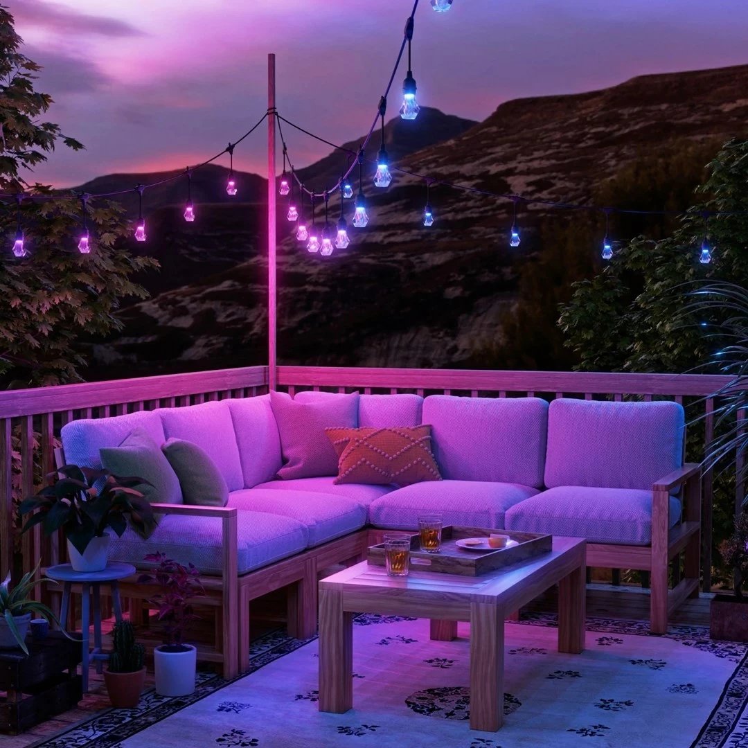 Ndriçim i mençur për kopsht Nanoleaf NF084K02-40SLO, Wi-Fi/Bluetooth, i zi