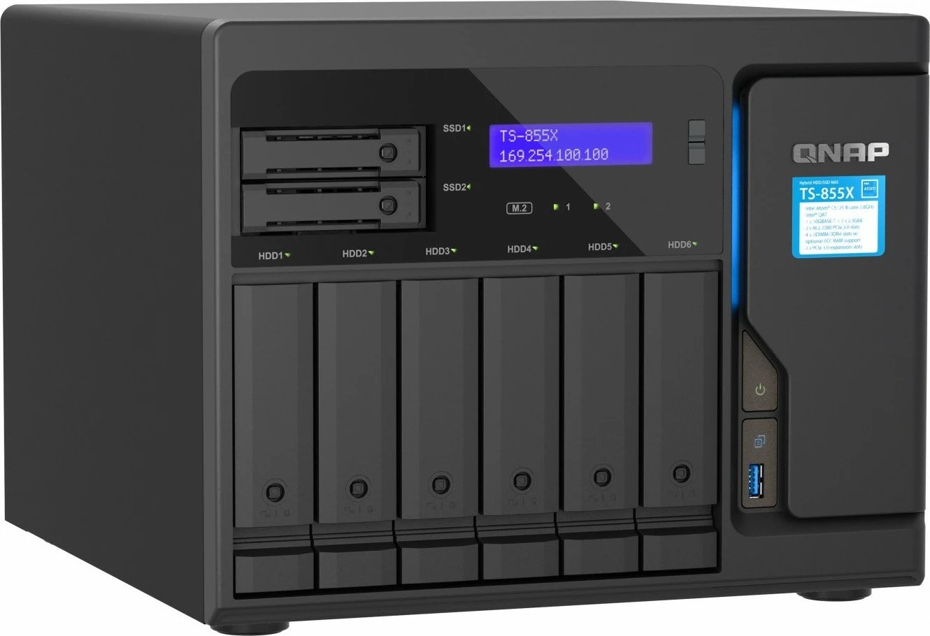 NAS QNAP TS-855X-8G, Intel Atom C5125, 8GB RAM DDR4, 8 slote HDD/SSD, i zi