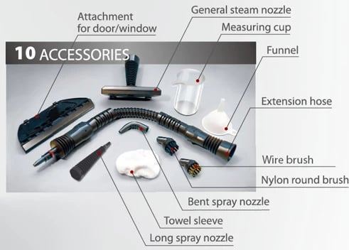 Pastrues me avull, Adler, CR 7021, 3.5 bar, 1050W, depozitë 350 ml, set 10 aksesorë