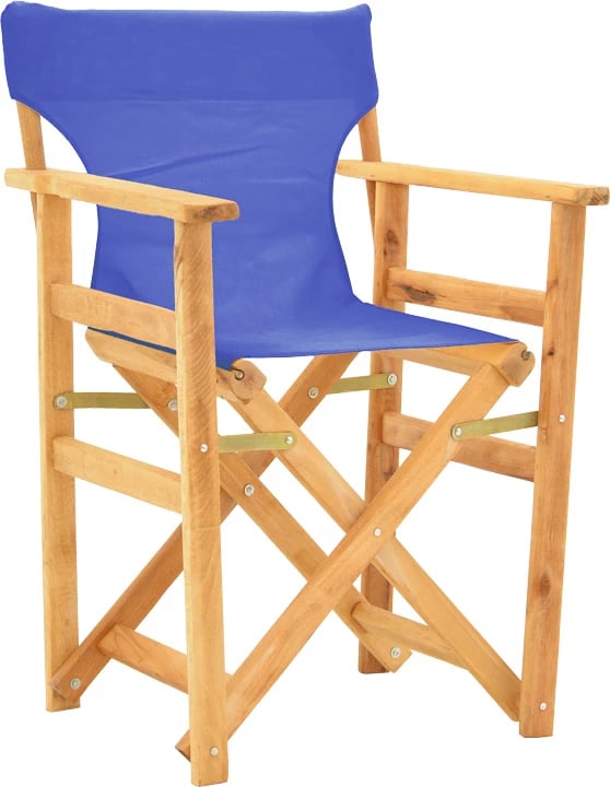 Karrige regjisori, dru ahu, ngjyrë natyrale, pëlhurë blu