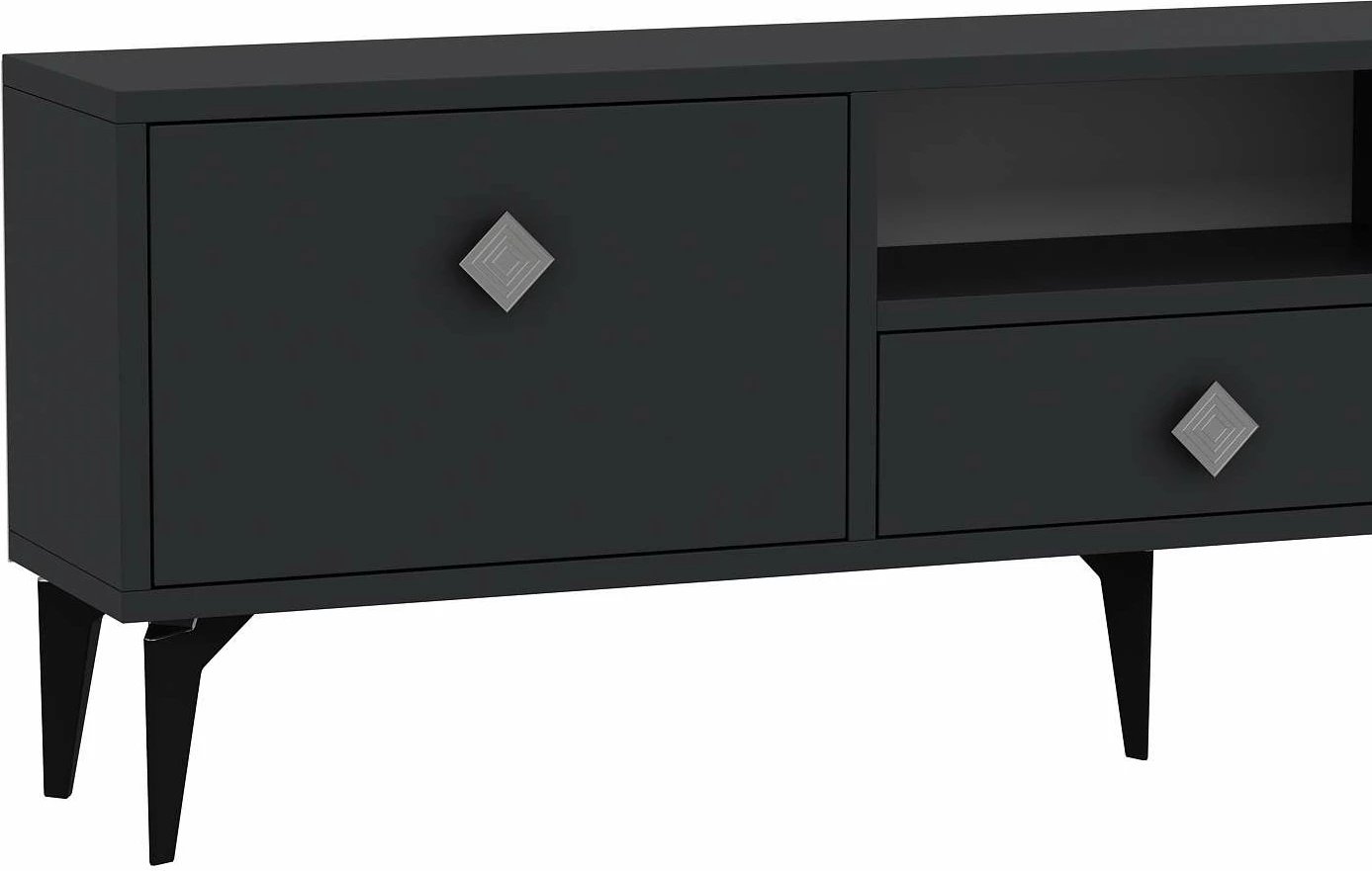 Komodë TV Skye Decor, 1304-DROP-1, antracit, argjend