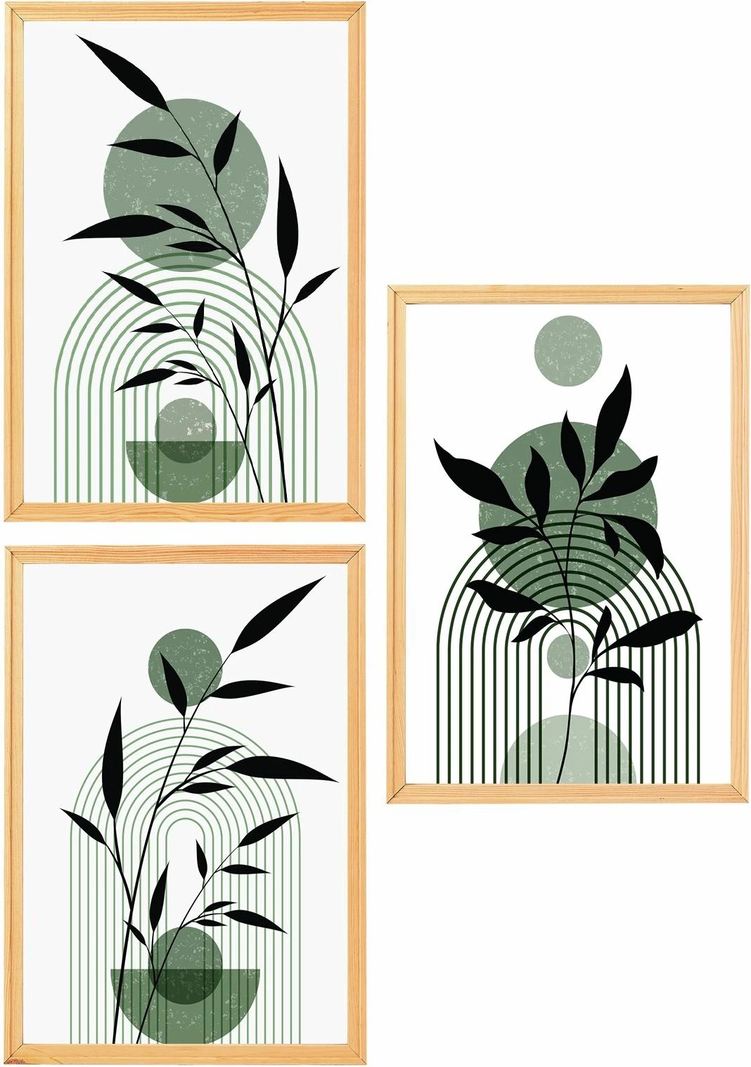 Set pikturash dekorative me kornizë MDF, 3 copë, Wallity, Myk3005-3