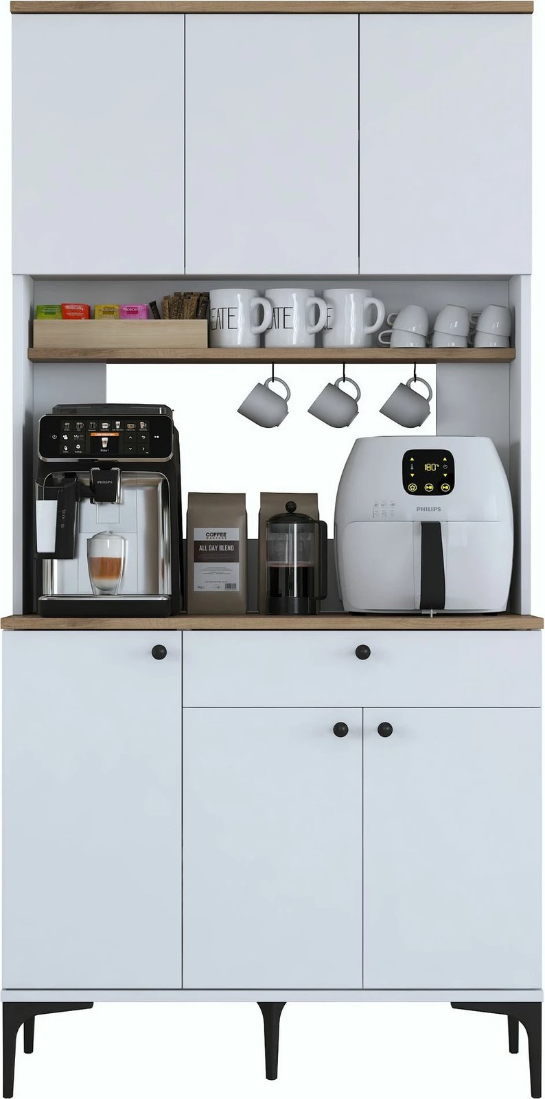 Dollap multifunksional Skye Decor, JE196 - 3805, ngjyrë arre dhe e bardhë