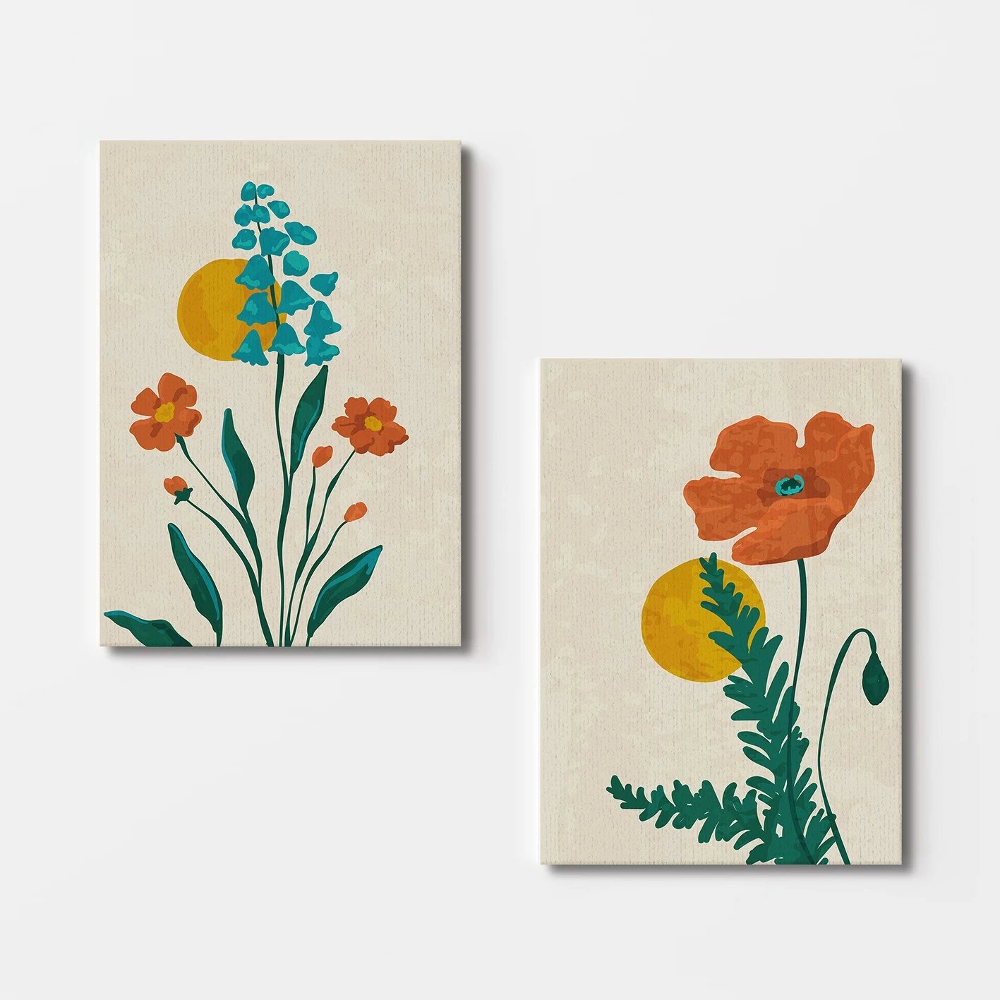 Pikturë dekorative në kanavacë (2 copë), Wallity, 2KNV4288, 70x100