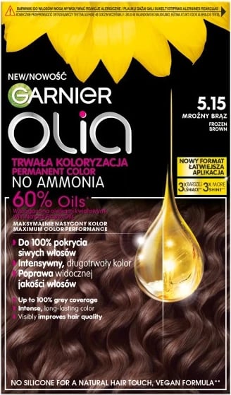 Ngjyrë për flokë për femra Garnier Olia 5.15 Icy Brown, 1 copë